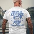 Meowdy Partner Cowboy Catintage Cat T-Shirt mit Rückendruck Geschenke für alte Männer