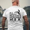 All I Need Is A Rock Trial Bike Motorcycle T-Shirt mit Rückendruck Geschenke für alte Männer