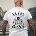 Nivel 19 Desbloqueado Boda Del 19º Aniversario Camiseta Hombre Estampado Espalda Regalos para ancianos