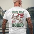 North Pole Rodeo Cowboy Santa Country Christmas Men's Back Print T-Shirt Gifts for Old Men