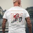 Oh What Fun It Is To Ride Mountain Bike Mtb Ugly Christmas T-Shirt mit Rückendruck Geschenke für alte Männer