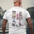 Paris France Fashion Shopping Retro Travel Souvenir T-Shirt mit Rückendruck Geschenke für alte Männer