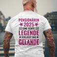 Pensionärin 2025 Eine Echte Legendeerlässt Das Gelände German Langu T-Shirt mit Rückendruck Geschenke für alte Männer