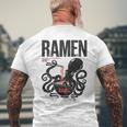 Ramen Anime Manga Kawaii Otaku Fashion Backprint Streetwear Gray T-Shirt mit Rückendruck Geschenke für alte Männer