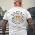 Retro Social Worker Caseworker Public Servant Social Work Men's T-shirt Back Print Gifts for Old Men