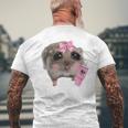 Sad Hamster Meme Drink Bottle Gray T-Shirt mit Rückendruck Geschenke für alte Männer