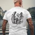 Saint Michael The Archangel Tattoo Style T-Shirt mit Rückendruck Geschenke für alte Männer