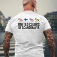 Scandinavia Flags Sweden Norway Denmark Finland T-Shirt mit Rückendruck Geschenke für alte Männer