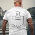 Silkie Chicken In A Pocket Cute Pocket Silkie Chicken Men's Back Print T-Shirt Gifts for Old Men