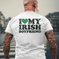 St Patrick Day I Love Irish Boys I Heart My Irish Boyfriend Men's T-shirt Back Print Gifts for Old Men