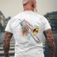Trombone Instrument De Musique Motif Trombone T-shirt imprimé au dos Cadeaux pour les vieillards