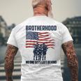Veteran Brotherhood No One Left Behind Back Graphic Men's Back Print T-Shirt Gifts for Old Men