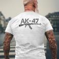 Vintage Ak-47 Rifle Envejecido Camiseta Hombre Estampado Espalda Regalos para ancianos