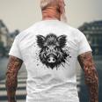 Wild Boar Boar Hunting Hunter Wild Boar Green T-Shirt mit Rückendruck Geschenke für alte Männer