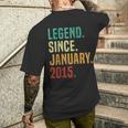 10 Years Old Legend Since January 2015 10Th Birthday Men's T-shirt Back Print Gifts for Him