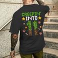 11Th Birthday Gamer Pixel Creepin’ Into 11 Video Game Party Men's T-shirt Back Print Gifts for Him