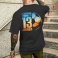 13Th Birthday Decoration Football Player 13 Years Boy Nager T-Shirt mit Rückendruck Geschenke für Ihn