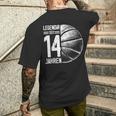 14Th Birthday Retro Basketball Player 14 Years Boy Boys T-Shirt mit Rückendruck Geschenke für Ihn