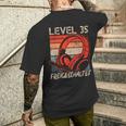 35Th Birthday Boysideo Gamer Level 35 Unlocked T-Shirt mit Rückendruck Geschenke für Ihn