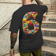6 Year Old Blocks Building Master Builder 6Th Birthday Boy Men's T-shirt Back Print Gifts for Him