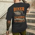 70Th Birthday Man Motorcycle Biker 70 Years Biker T-Shirt mit Rückendruck Geschenke für Ihn