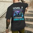 7Th Birthday Boy Level 7 Gamer 7 Year Video Game Party Men's T-shirt Back Print Gifts for Him