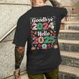 Adiós 2024 Hola 2025 Feliz Navidad Feliz Año Nuevo 2025 Camiseta Hombre Estampado Espalda Regalos para él