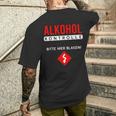 Alcohol Control Bitte Hier Blasiges Sauf Party T-Shirt mit Rückendruck Geschenke für Ihn