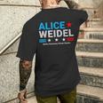 Alice Weidel Fan Item Germany Chancellor 2025 T-Shirt mit Rückendruck Geschenke für Ihn