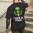 Alien I Come In Peace Space Rave Edm Music Alien T-Shirt mit Rückendruck Geschenke für Ihn