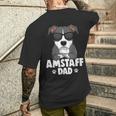 American Staffordshire Terrier Amstaff Papa Dog T-Shirt mit Rückendruck Geschenke für Ihn