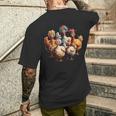 Arte De Pollo Arte Colorido De La Familia Del Pollo Loco Camiseta Hombre Estampado Espalda Regalos para él