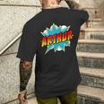 Arthur Name Comic Book Superheroes For Boys T-Shirt mit Rückendruck Geschenke für Ihn