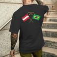 Austria Flag Brazilian Flag Austria Brazil T-Shirt mit Rückendruck Geschenke für Ihn