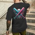 Baseball Drip For Boys Ice Cream Drip Youth Boys Baseball Men's T-shirt Back Print Gifts for Him