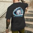 Baseball Drip Ice Cream Sprinkles Baseball Glove Men's T-shirt Back Print Gifts for Him