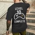 Birthday Boy 10 Years Gamer Level 10 Complete T-Shirt mit Rückendruck Geschenke für Ihn