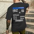 Boarding Pass Ibiza Ibz Flight Ticket Ibiza T-Shirt mit Rückendruck Geschenke für Ihn