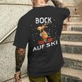 Bock Auf Ski Lustiger Skifahrer Skier Ski Spruch Wortwitz T-Shirt mit Rückendruck Geschenke für Ihn