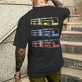 Busfahrer Bus Fahrzeug Gelenkbus Für Bus-Fans Klassik-Liebhaber Familien Erwachsene Kinder Erwachsene Multicolored Small Kurzarm Klassisch T-Shirt mit Rückendruck Geschenke für Ihn