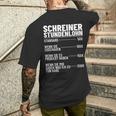 Carpentermeister Wood Mechanic Carpenters Hourly Wage T-Shirt mit Rückendruck Geschenke für Ihn