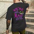 Cat With Mysterious Smile We're All Mad Here Wonderland Men's T-shirt Back Print Gifts for Him