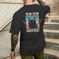 Cat Pew Pew Madafakas Retro Vintage Men's T-shirt Back Print Gifts for Him