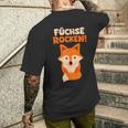 Children's With Fox Rocks Red Fox Pack T-Shirt mit Rückendruck Geschenke für Ihn