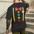 Clown Costume Braces Fancy Dress Carnival T-Shirt mit Rückendruck Geschenke für Ihn