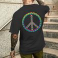 Colourful Hippie Retro Peace Peace Sign T-Shirt mit Rückendruck Geschenke für Ihn