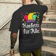 Confetti And Fool Cap Carnival Costume T-Shirt mit Rückendruck Geschenke für Ihn