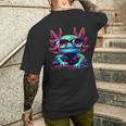 Cool Axolotl With Sunglasses Colourful Motif Axolotl T-Shirt mit Rückendruck Geschenke für Ihn