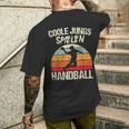 Cool Boys Playing Handball Handballer Boys Children's T-Shirt mit Rückendruck Geschenke für Ihn