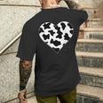 Corazón En Patrón Deaca Manchas Deaca Camiseta Hombre Estampado Espalda Regalos para él